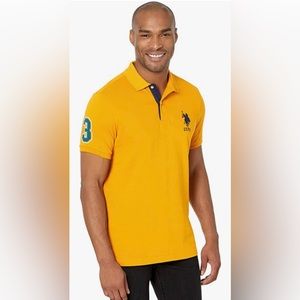 NWT US POLO ASSN MENS SHORT SLEEVE POLO SHIRT WITH APPLIQUÉ